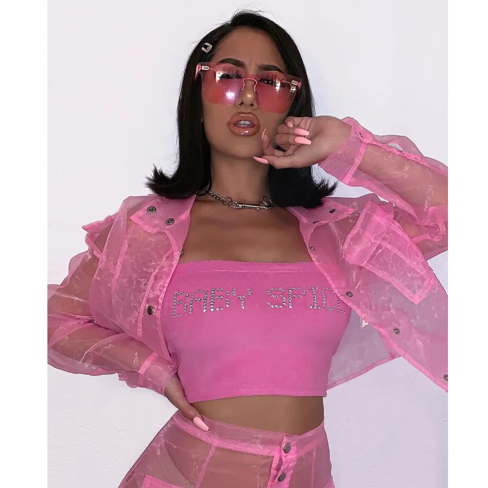 pink transparent jacket