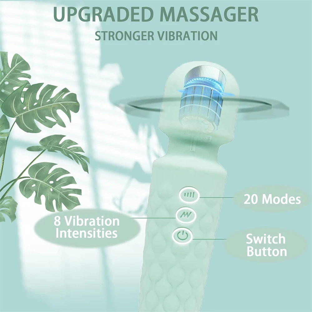 Free Custom Box - 20 Modes Strong Vibration Upgraded Mini Vibrator Usb Charging Handheld Body Massager Clit G-Spot Vibrators