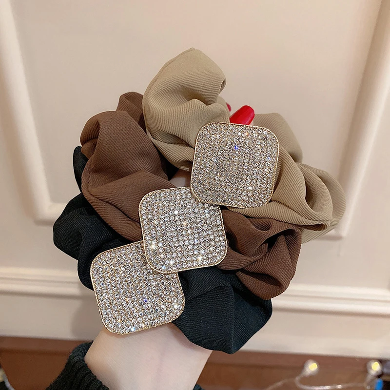 Резинки для волос Gomas Para El Cabello со стразами, сетчатые резинки для волос, инкрустированные аксессуарами для волос, элегантные резинки для волос, Оптовая продажа