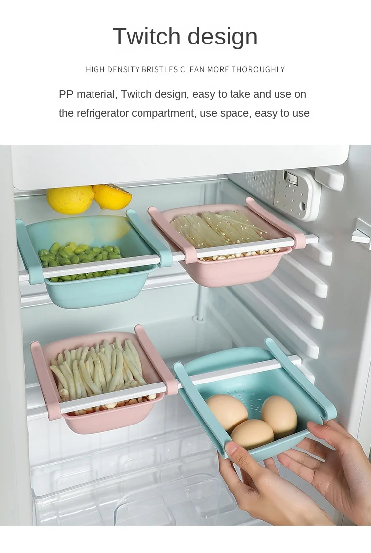 New Refrigerator Storage Pull-out Kitchen Crisper Plastic Fruit And ...