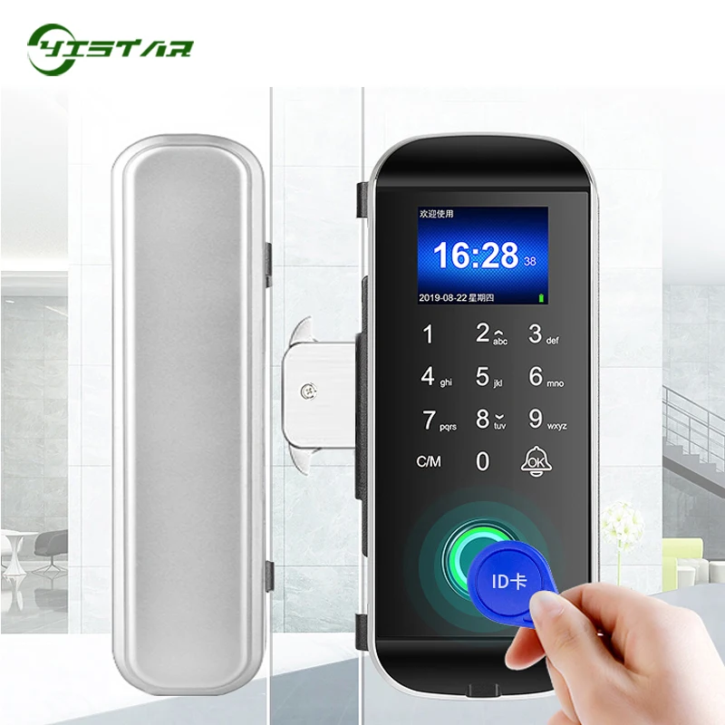 Aluminum Door Smart Lock Standalone 1000 User Capacity USB Communication Biometric Digital Lock Zinc Alloy Fingerprint Sliding