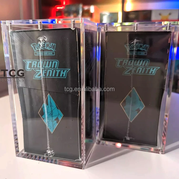 TCG Clear Wholesale Acrylic New Crown Zenith ETB Pokemon Center Exclusive Elite Trainer Box Plus Sealed Acryl Display Case TCG Clear Wholesale Acrylic New Crown Zenith ETB Pokemon Center Exclusive Elite Trainer Box Plus Sealed Acryl Display Case
