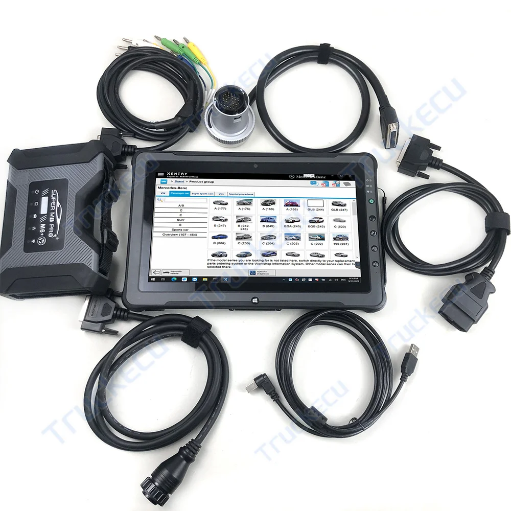 F110 Tablet Full Configuration Super MB Pro M6 Work Cars Wireless Star Car Truck Bus Van Scanner Heavy Duty Diagnostic Tool