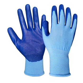 GD3001 13 Gauge Anti-Slip Safety Work Gloves Nitrile Coated Rubber Dipped with Nylon Polyester Liner
