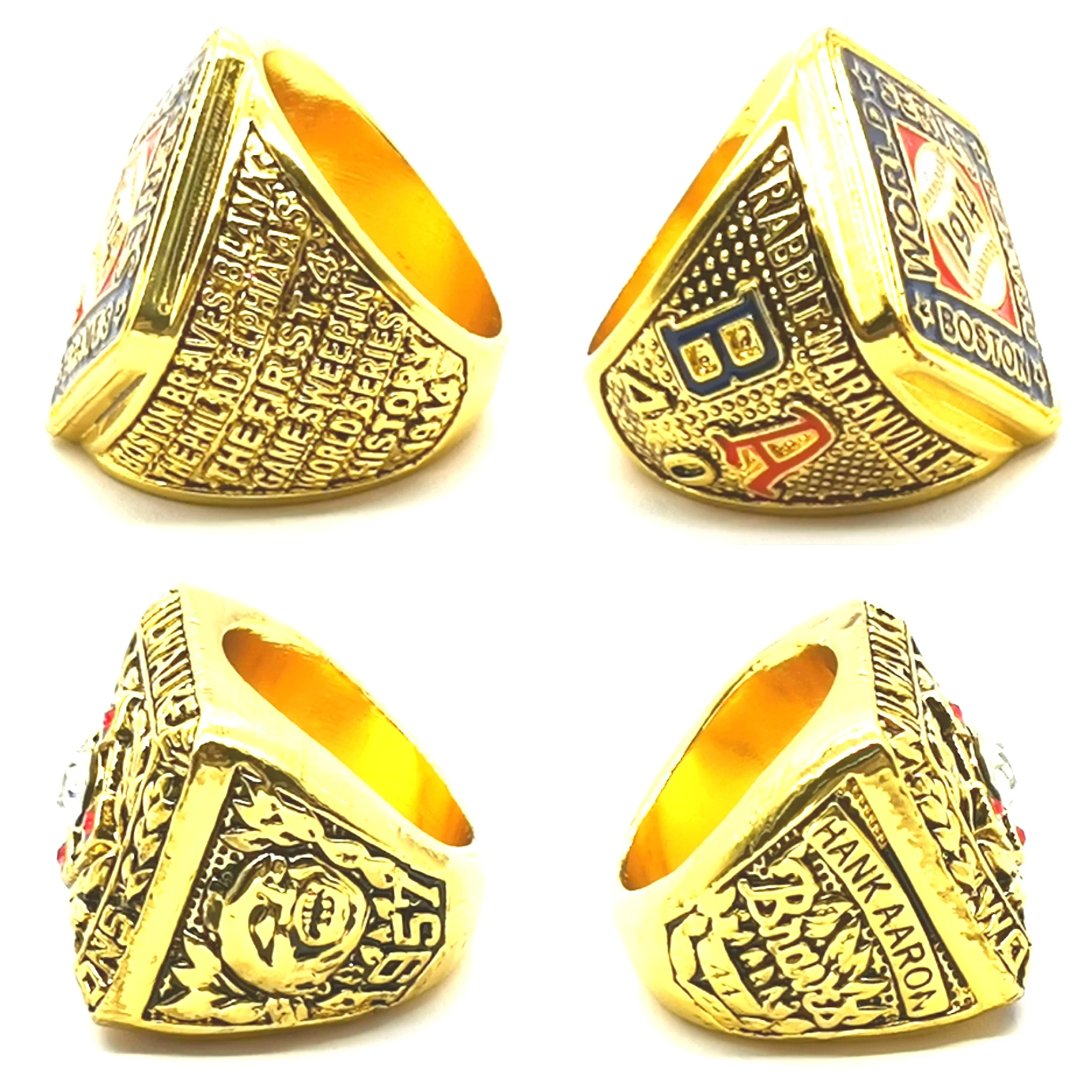 4pc Set 1914-2021 Atlanta Braves Championship Ring 18 K Gold