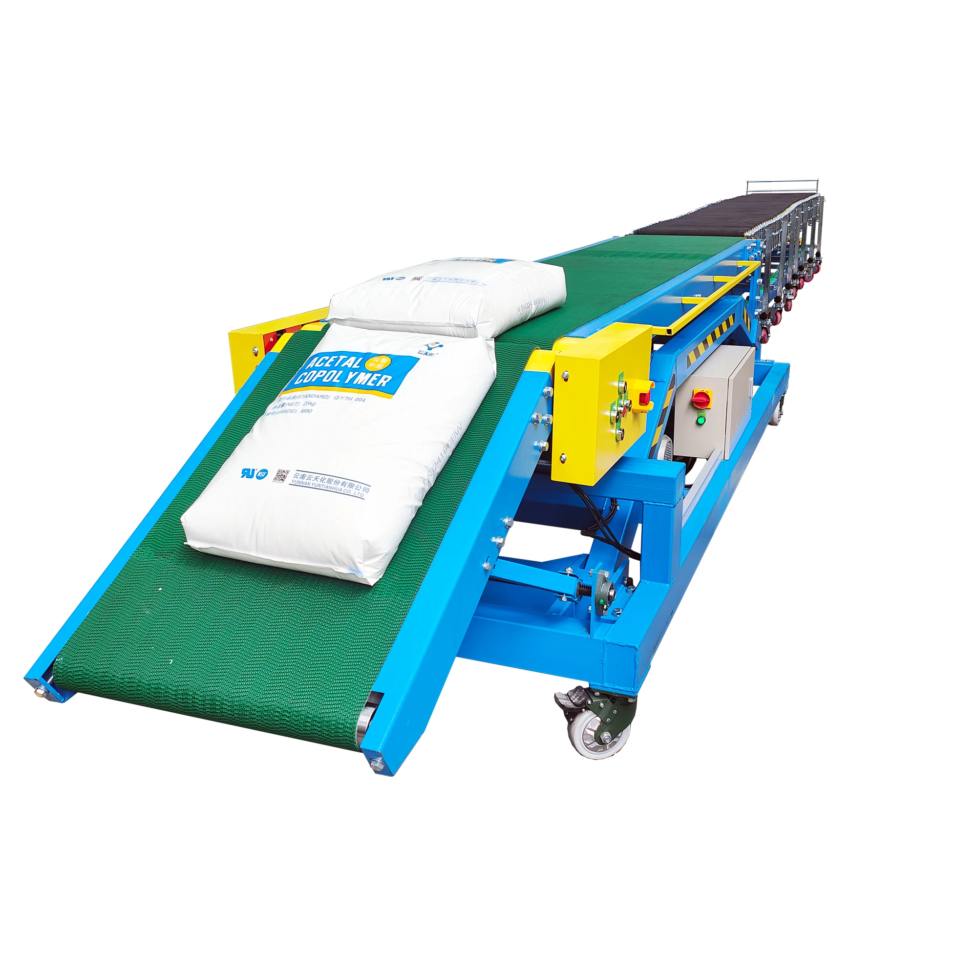 Mobile Belt Conveyor System Vehicle Loading and Unloading Conveyor Equipment for Carton Box Packages Transporting