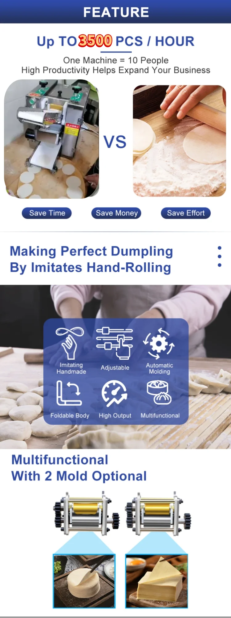 mini small commercial dumpling skin maker dumpling wrapper making machine