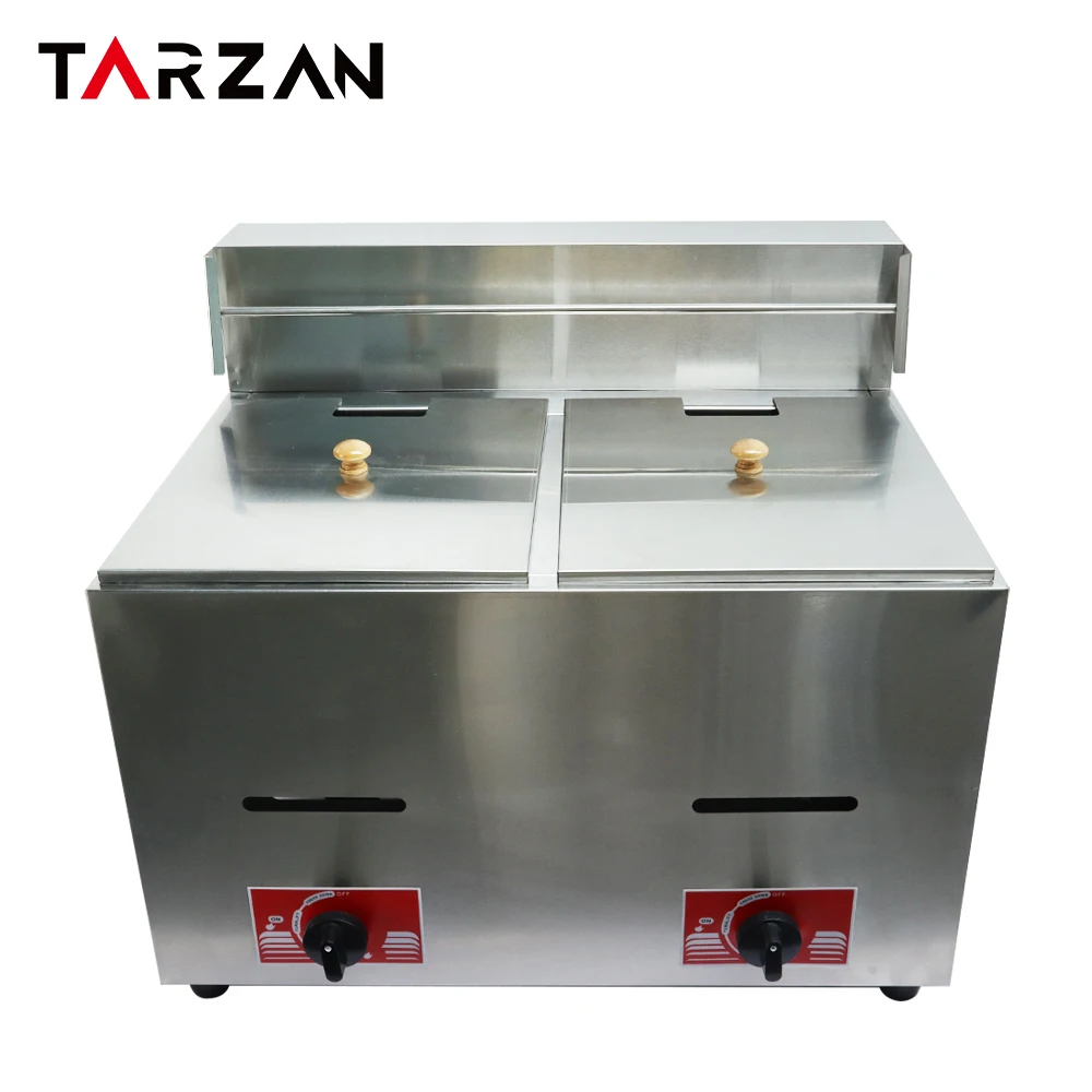 Wholeprice Commercial  6L+6L Double Tank Gas Deep Fryer  For Sale