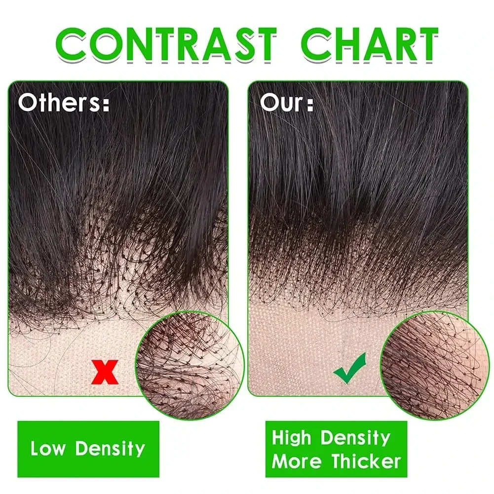 Cabello humano Remy de 13 x 4 con ondas profundas y cierre de encaje suizo, nudos blanqueados, cabello de bebé prearrancado n.° 1B_voghion.com
