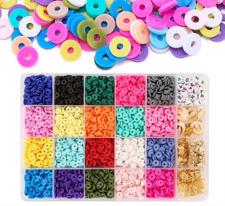 Summer Colorful Heishi Polymer Clay Bead Set For Kids Diy Jewelry ...