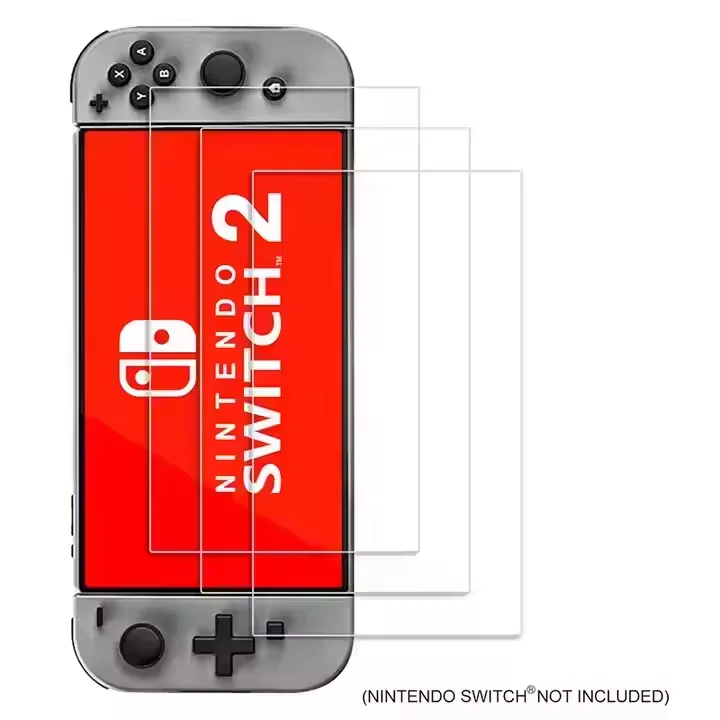 product anti scratch hardness tempered glass screen protectors for nintendo switch 2 gaming console tempered film high clear-8