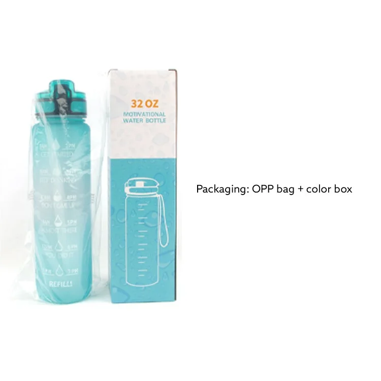 32oz Motivational Fitness Sports Water Bottle with Time Marker & Fruit ...