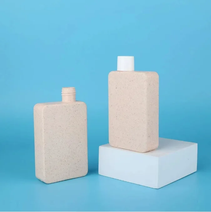 100ml Eco-friendly square Wheat Straw HDPE Biodegradable Squeeze Bottle for Lotion