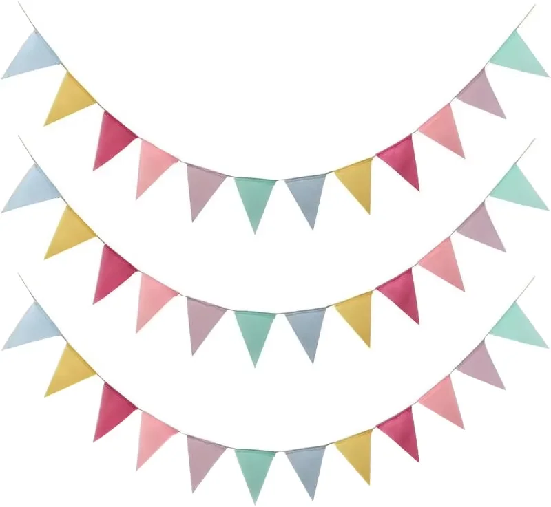 10.5 Feet Lace Burlap Triangle Banner - 12 Flags For Wedding & Party Decorations