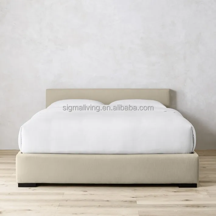 Bedroom big hotel double bed indoor furniture bed & headboard for sale