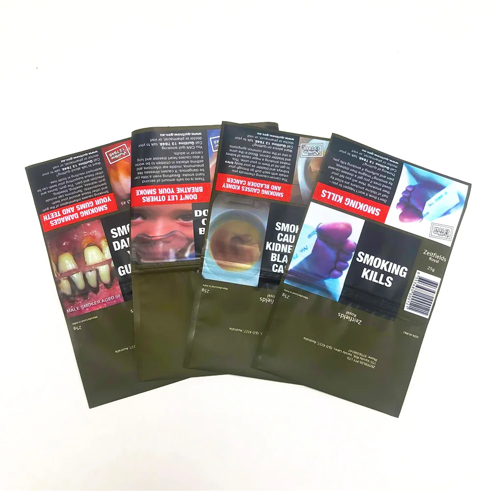 20g tobacco Plastic Packaging Tobacco Pouches with Zipper