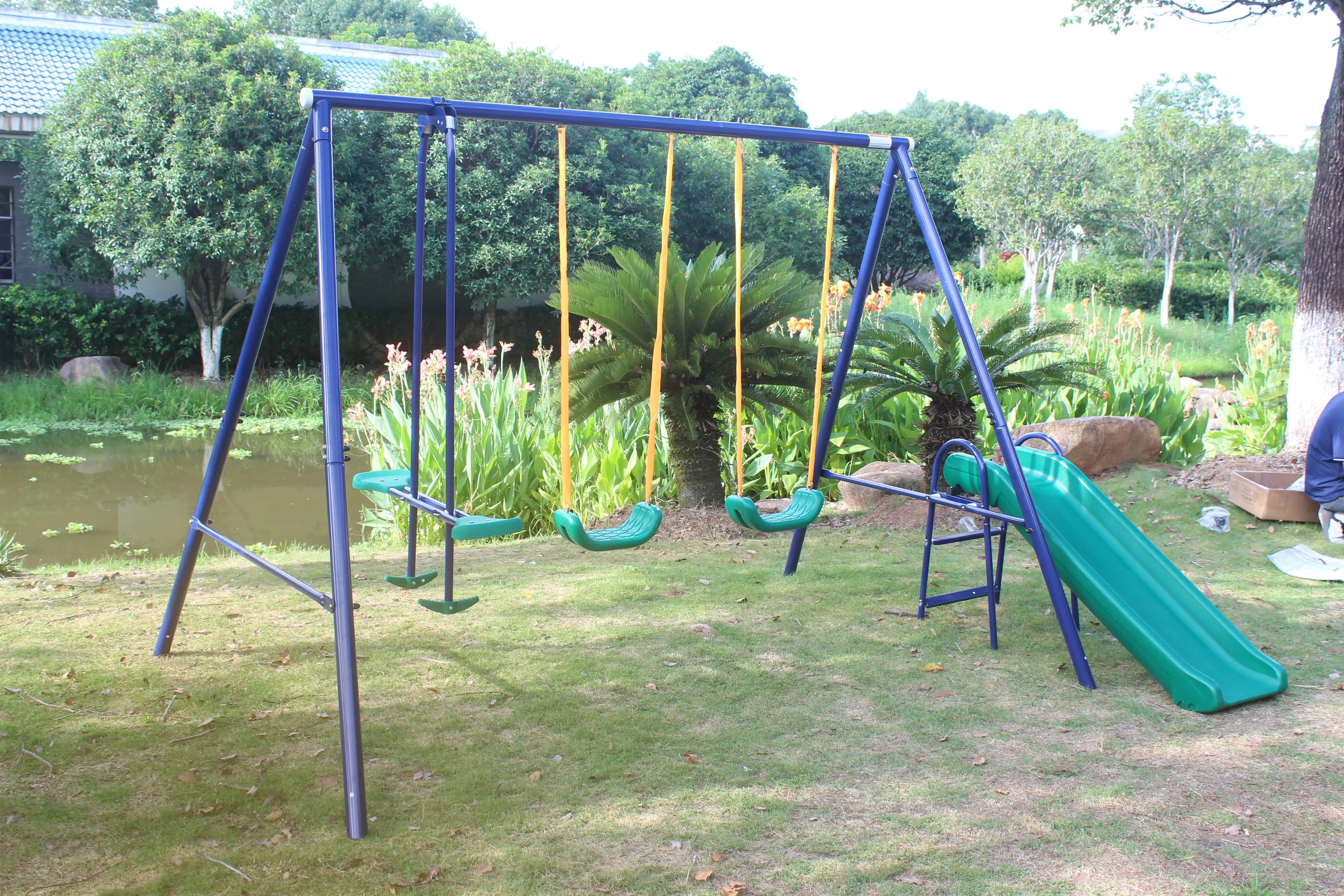 Playground Equipment Metal Swing Set Frame Heavy Duty Metal Swing
