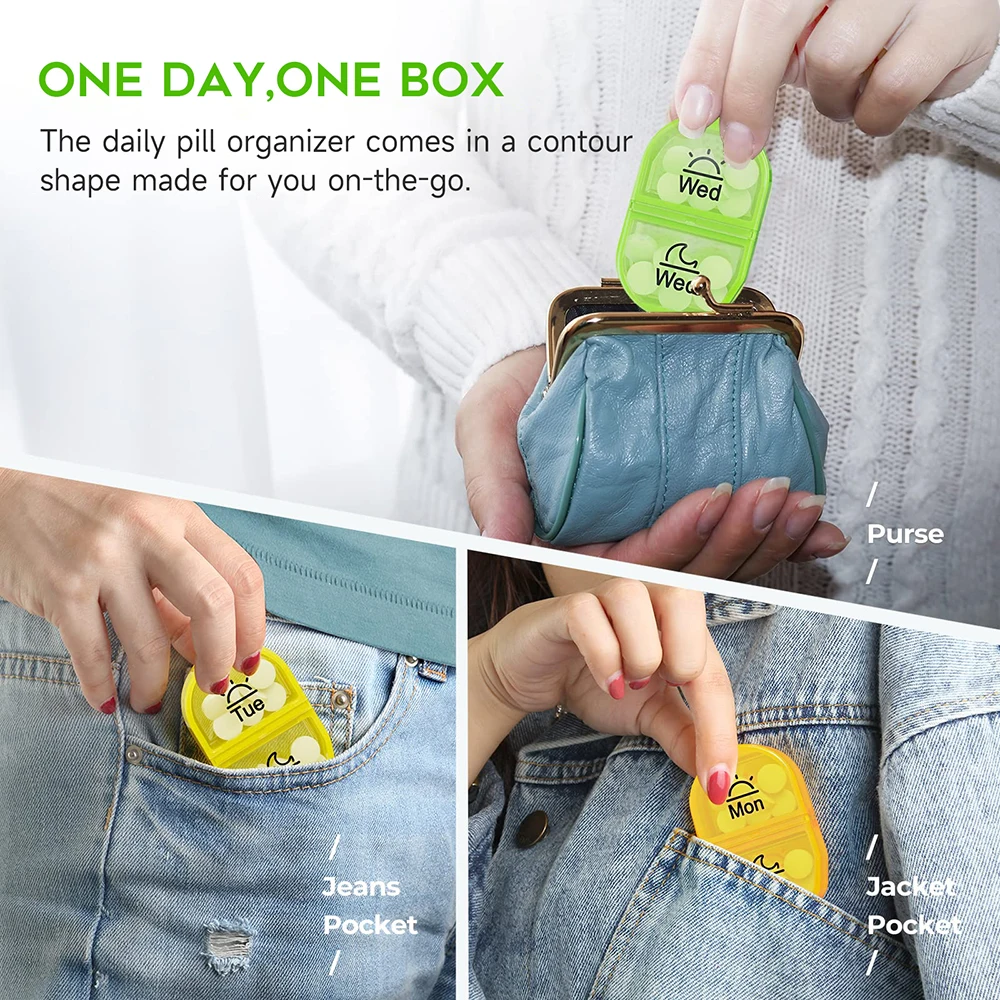 Высококачественный заводской органайзер для таблеток 2 раза в день, пластиковый контейнер для таблеток, экономичный и экологически чистый