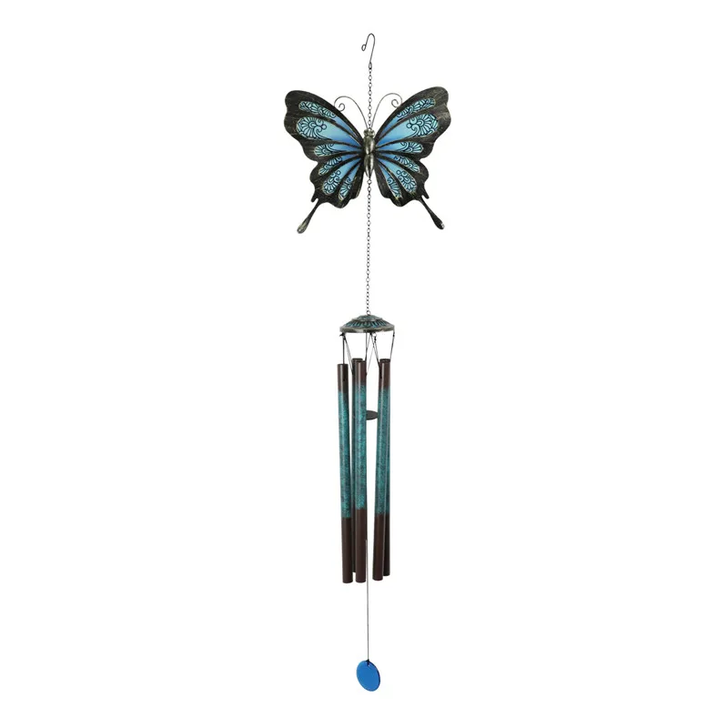 Liffy  Indoor Outdoor Glass  Metal Butterfly Wind Chime Hanging Butterfly wind chime