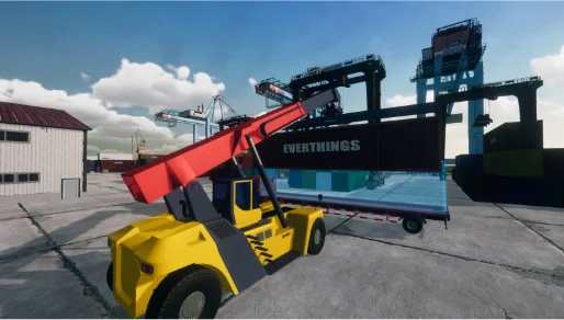 Heavy Equipment Port Reach Stacker Training Driving Simulator with CE