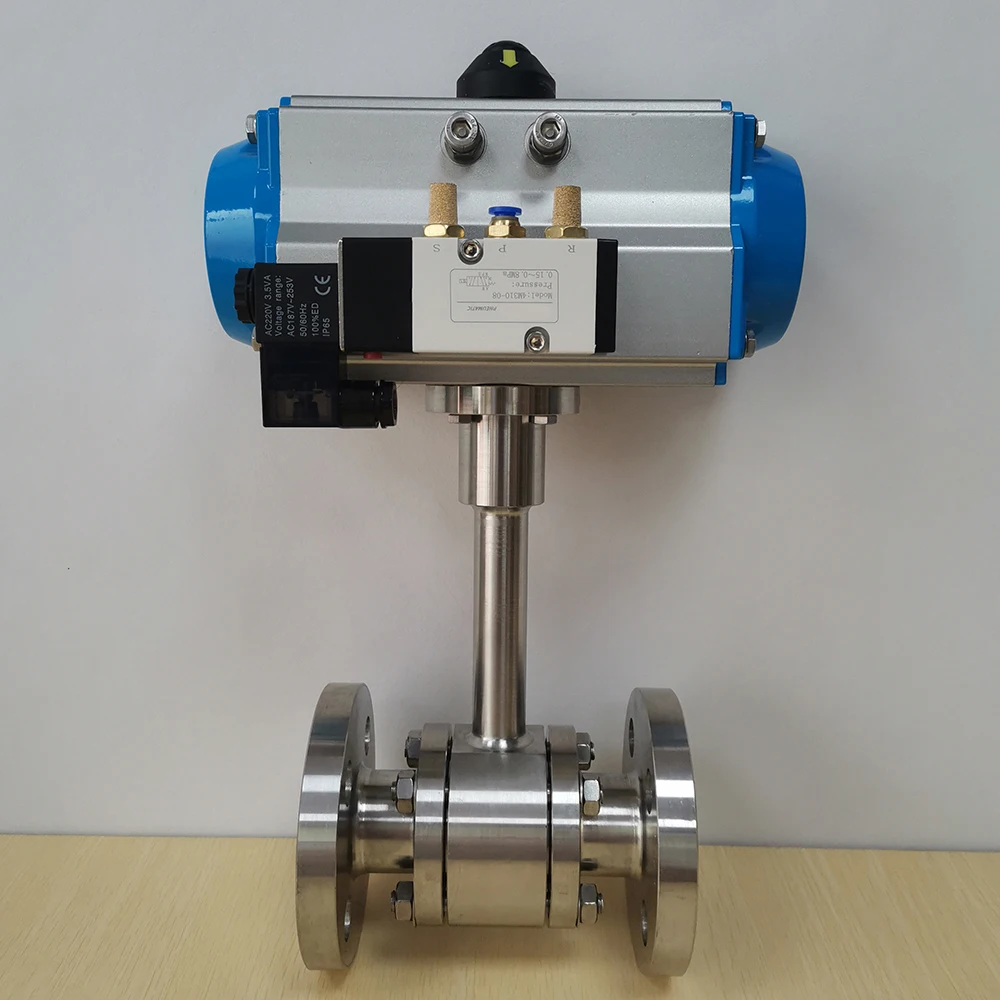 DN80 пневматический кованый CF8M стальной Расширенный стержень 3 шт. фланец криогенный шаровой клапан для жидкости углекислого