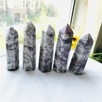 High Quality Plum Blossom Tourmaline Points Natural Pink Tourmaline wand crystal point tower