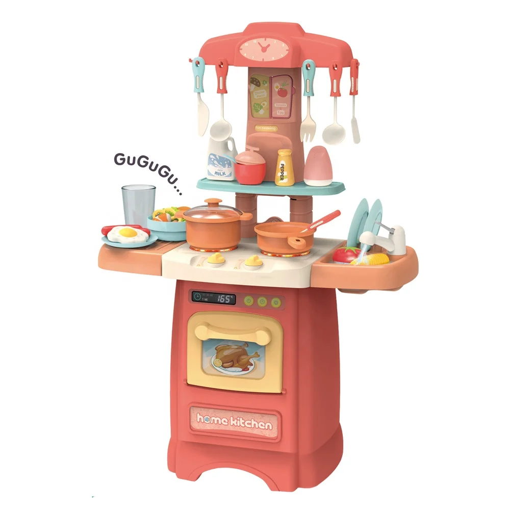 2 in 1 Children Cooking Pretend Play Toy Kitchen Backpack Tool Set Toys Play Food Set Tableware Kitchen Table Toys for Kids