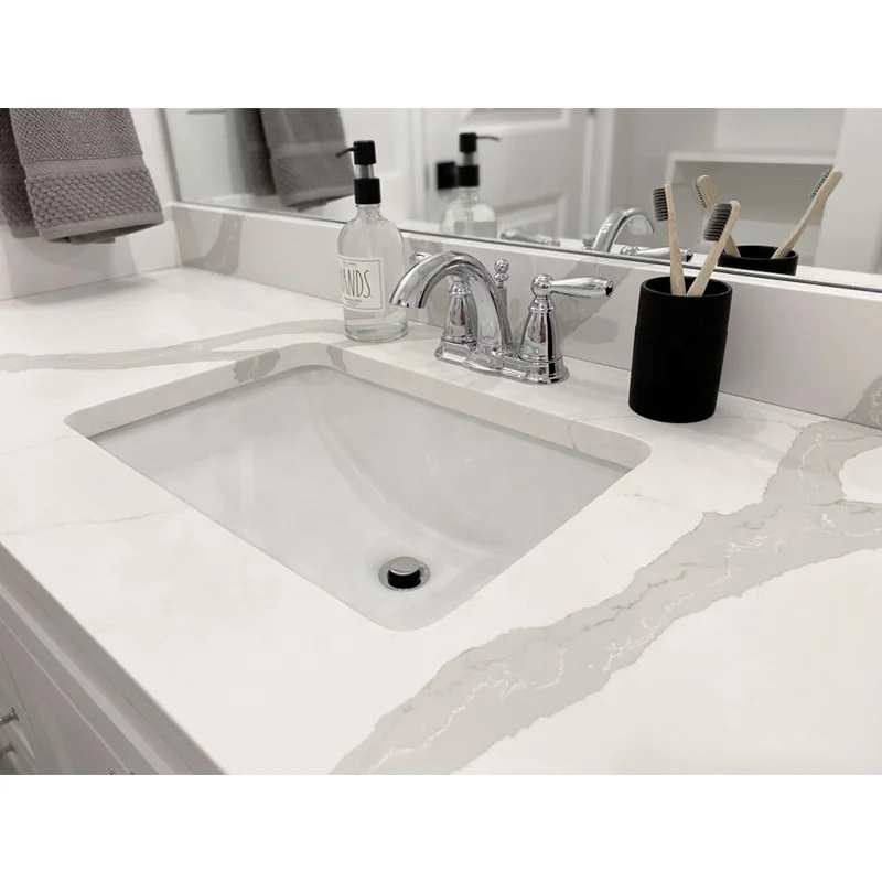 ألواح كوارتز كالاكاتا صناعية بالجملة، حجر كوارتز أبيض لمناضد المطابخ وأسطح الحمامات