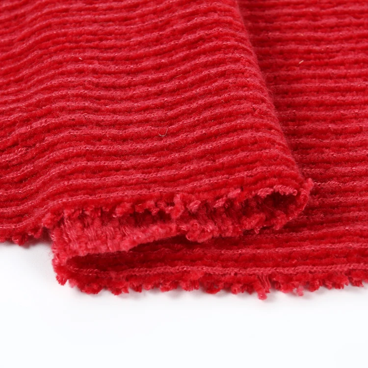 100% polyester loose knitting chenille knit fabric price per meter for clothes