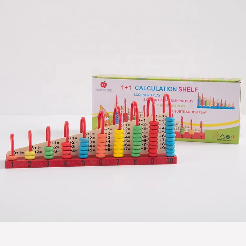 Math Toy Wooden Arithmetic Frame Mathematics Counting Beads Wooden Calculation Frame