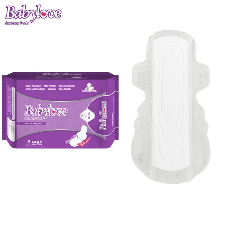 Waterproof Disposable Super Absorbent Menstrual Pads Overnight Sanitary Pads Made in China 100% Pure Cotton for Women and Girls