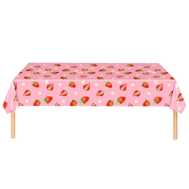 Set Stoviglie Festa Fragola Per 16 Persone - Tovaglia, Piatti, Tovaglioli E Decorazioni - Foto 6