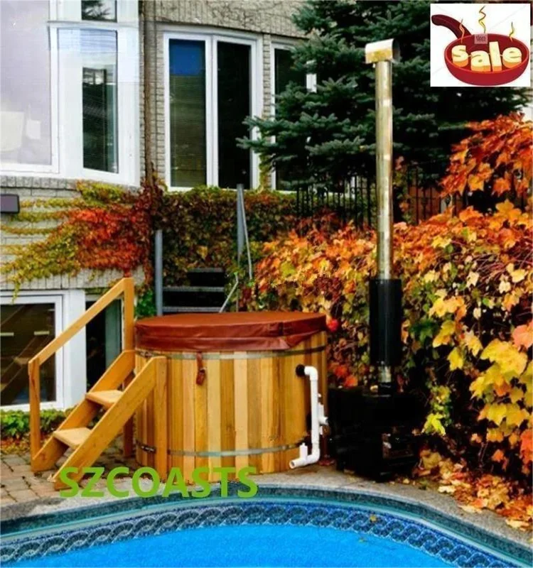 Hot Tub With Wood Burning Stove Wooden Barrel Cedar Cheapest 12 Person Hot Tubs Customize Buy 5171