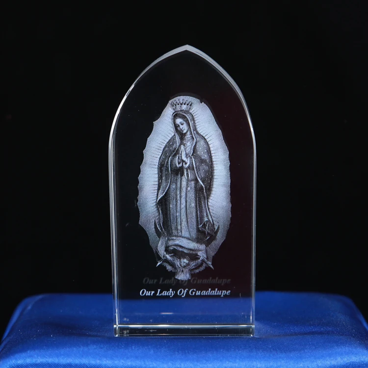 Atacado K9 Cristal Pessoal 3d Laser Gravura Cubo Cristal Presentes Nossa Senhora de Guadalupe Religioso