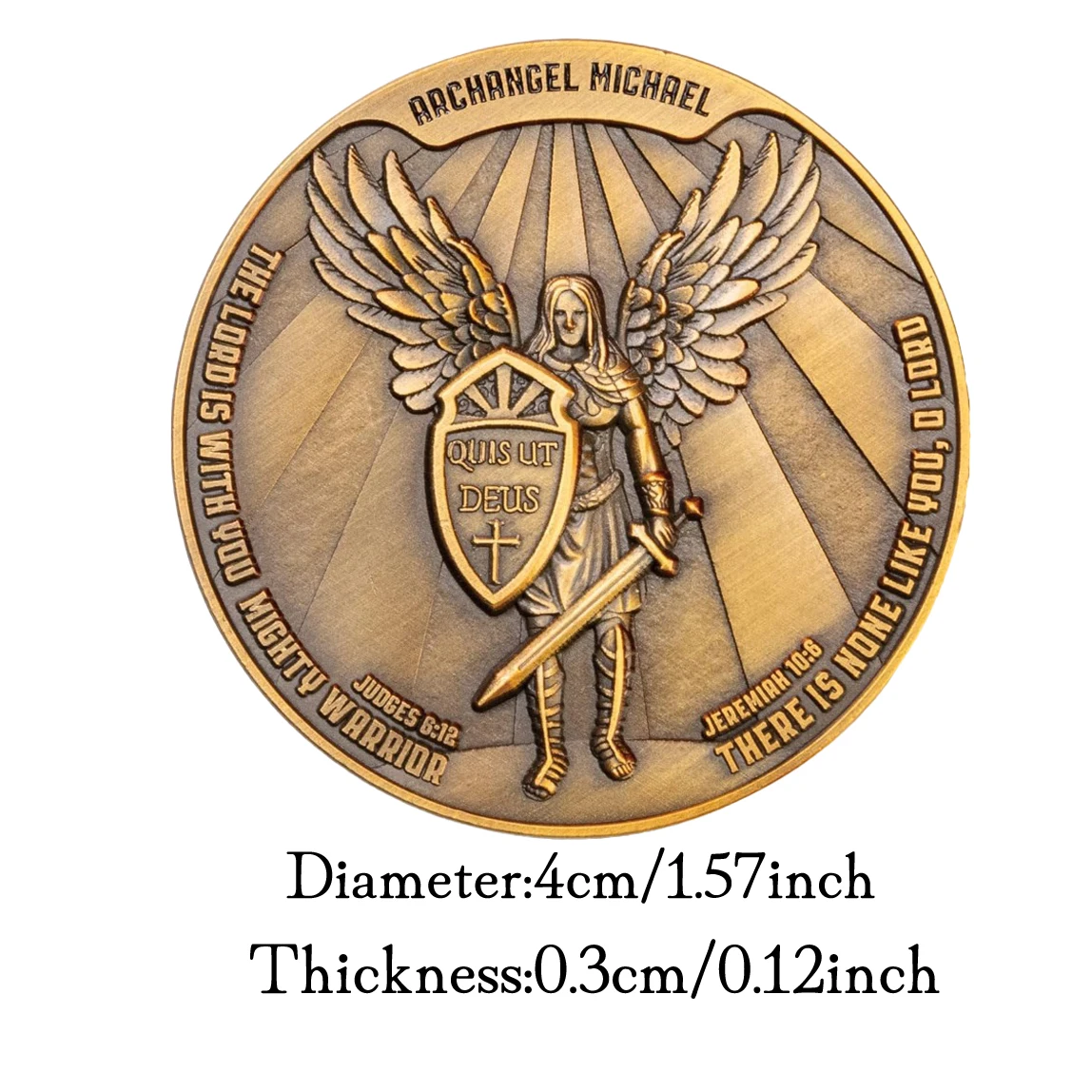 Archangel Saint Michael Protection Challenge Coin Bronze Plated Guardian Angel  Creative Souvenir Gift Home Decoration Coin