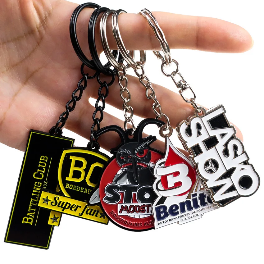 Personalized Custom Metal Keyrings Make Your Company logo Die Cast Metal Key Chains Keychain Maker