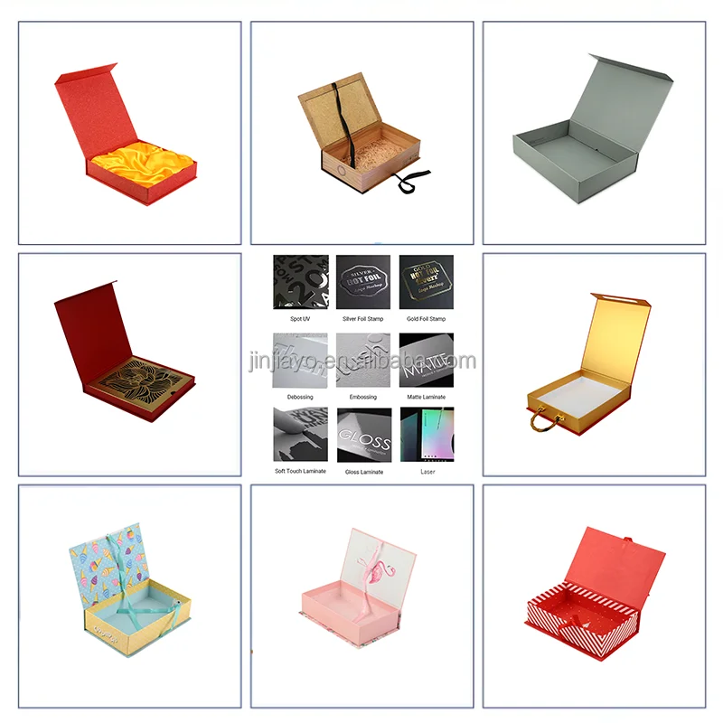 Groothandel op maat gemaakte luxe starre geschenkdoos van kunstpapier met magnetische sluiting, sponsvoering en recycleerbare materialen, geschikt voor sieraden