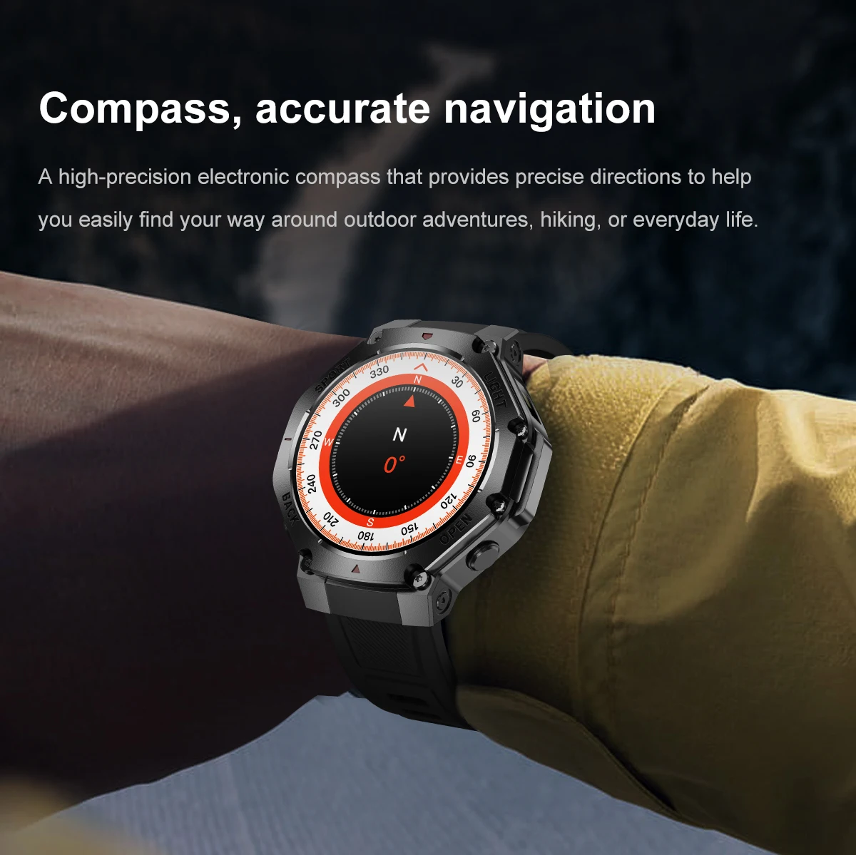 TR3 MAX Flashlight Smart Watch 2026 BT Call 410mAh Heart Rate Blood Oxygen IP67 Waterproof Outdoor Sports Smart Watch for Men