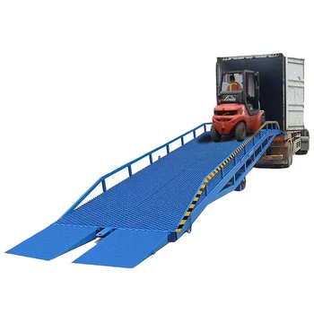 New 8-10 Ton Mobile Dock Forklift Ramp Container Loading and Unloading Platform with Efficient Motor Gear PLCEquipped
