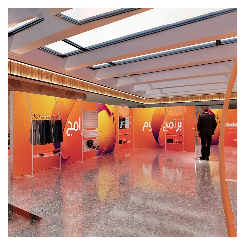 Išstovų stovinės rodyklė su įtempusiu audiniu, seg pop up LED apšvietimas reklaminis šviesinis langas