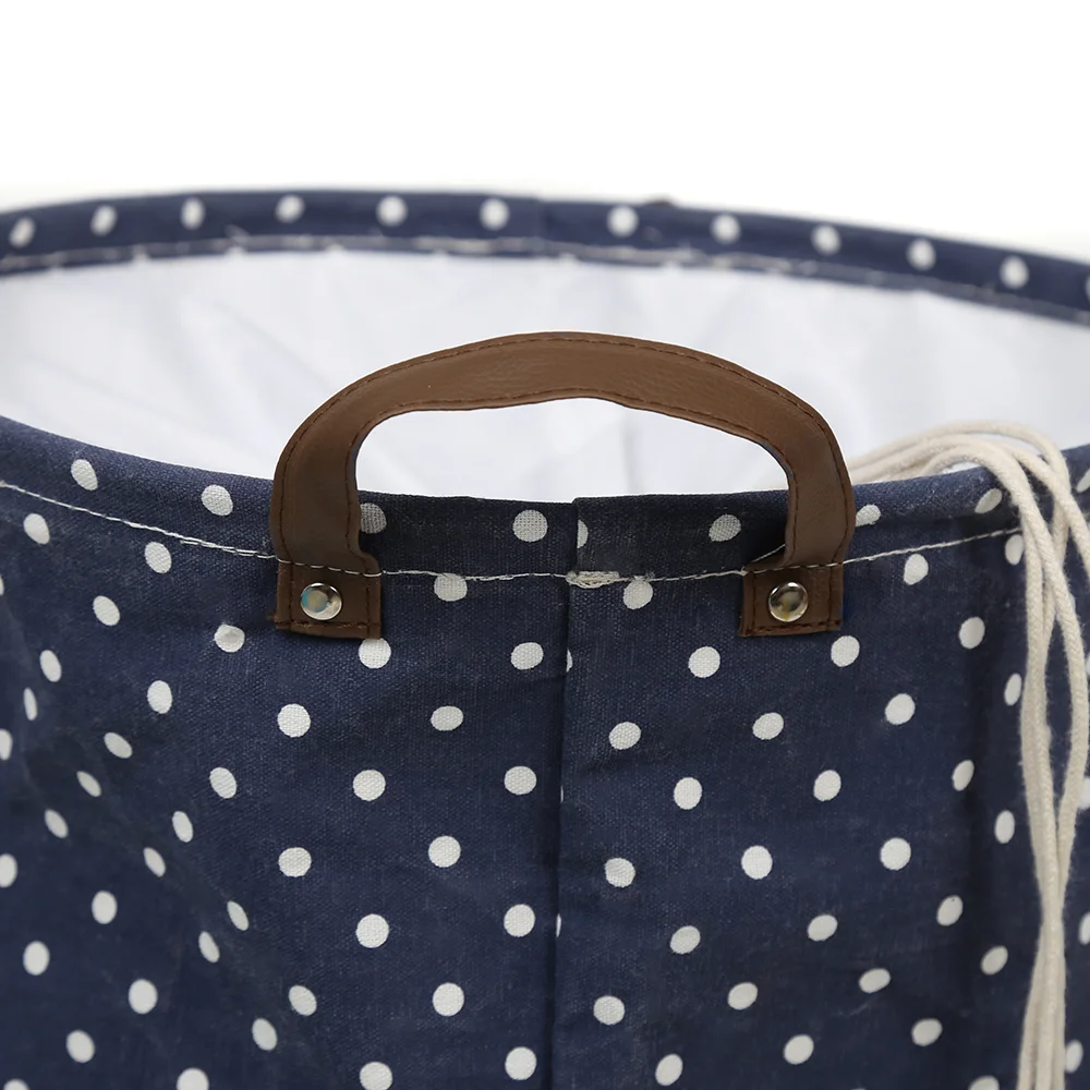 Экологичная Складная хлопковая корзина-тоут круглой формы на заказ сумка для белья корзина хранения одежды со шнурком