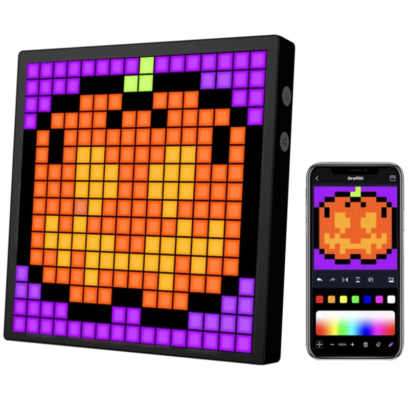 16x16 App Control Diy Animations Patterns Text Digital Clock Photo Frame Programmable Smart Screen Matrix Led Art Pixel Display