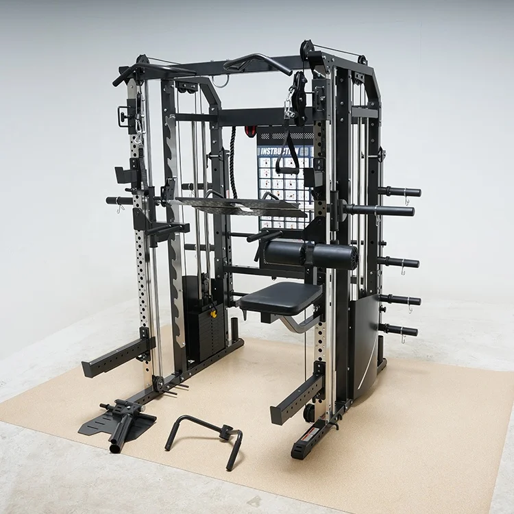 スミスマシン　パワーラック　トレーニングマシン All-in-One Power Rack with Smith Machine Function - Indoor Fitness