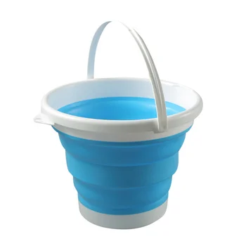 Multifunctional Portable Folding Bucket Silicone Plastic Bucket Car Outdoor Travel Car Wash Fishing Telescopic Bucket 5L