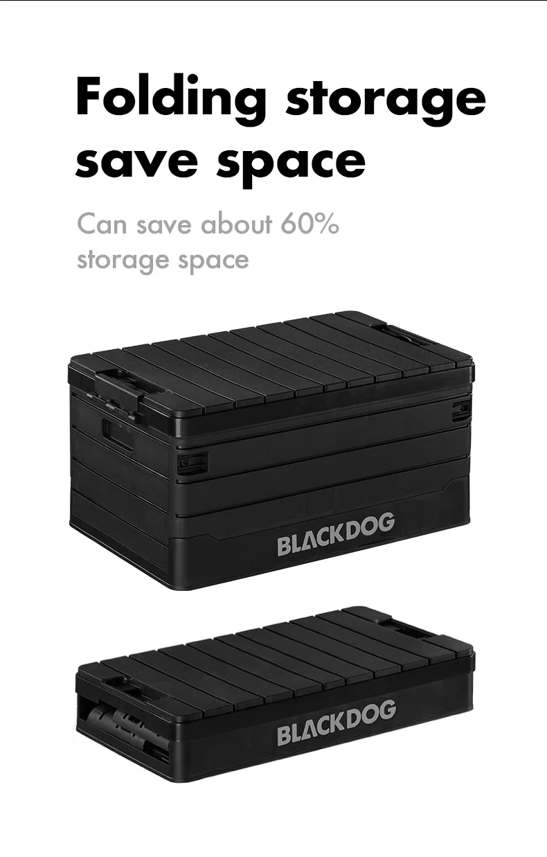 Blackdog Outdoor Camping Home Car 60l Foldable Pp Storage Box With Lid