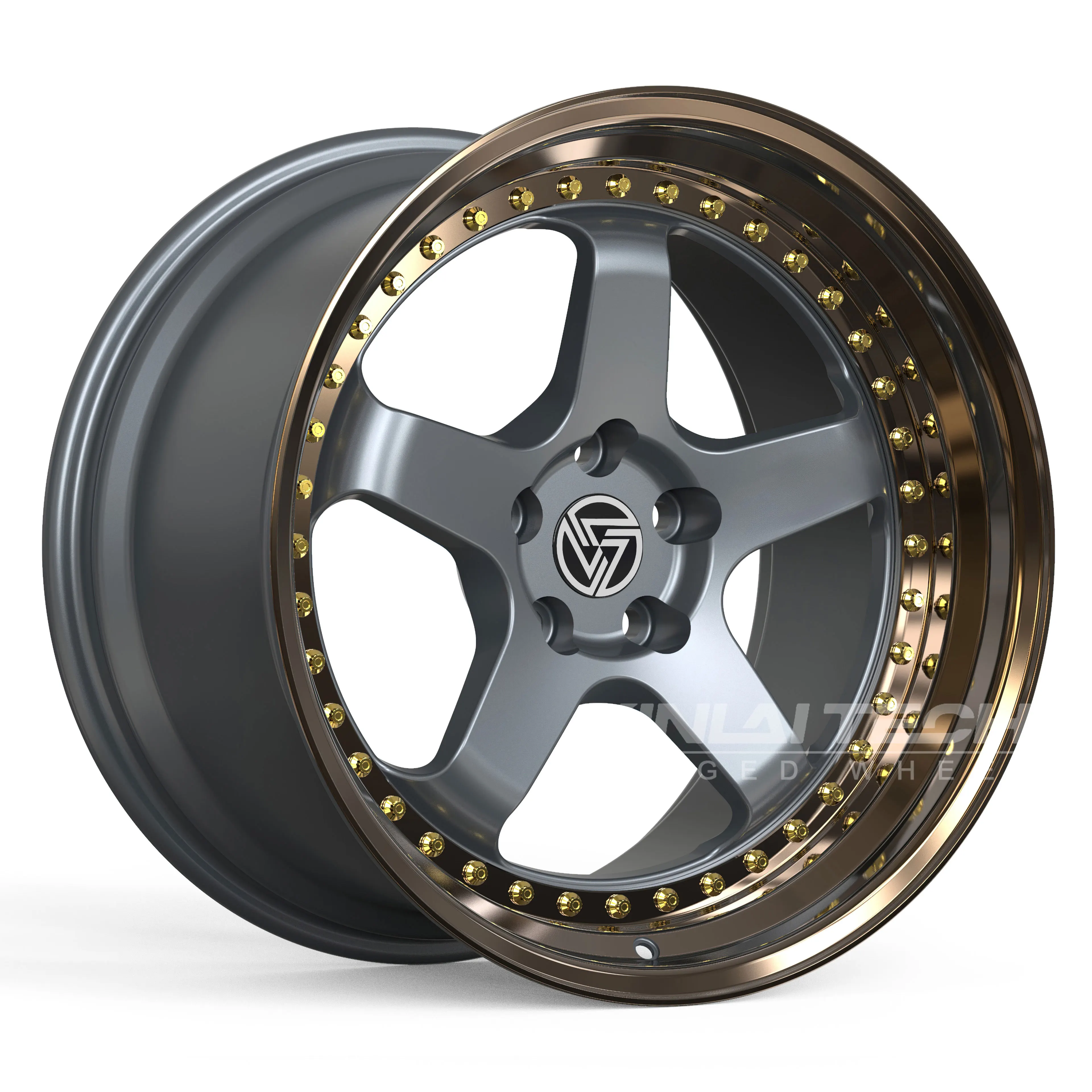 XL Polished Silver Custom Two Piece Forged Alloy Wheel 5x112 5x114.3 5x120 Deep Concave 5-Spoke Rims for Performance Cars - Image 6