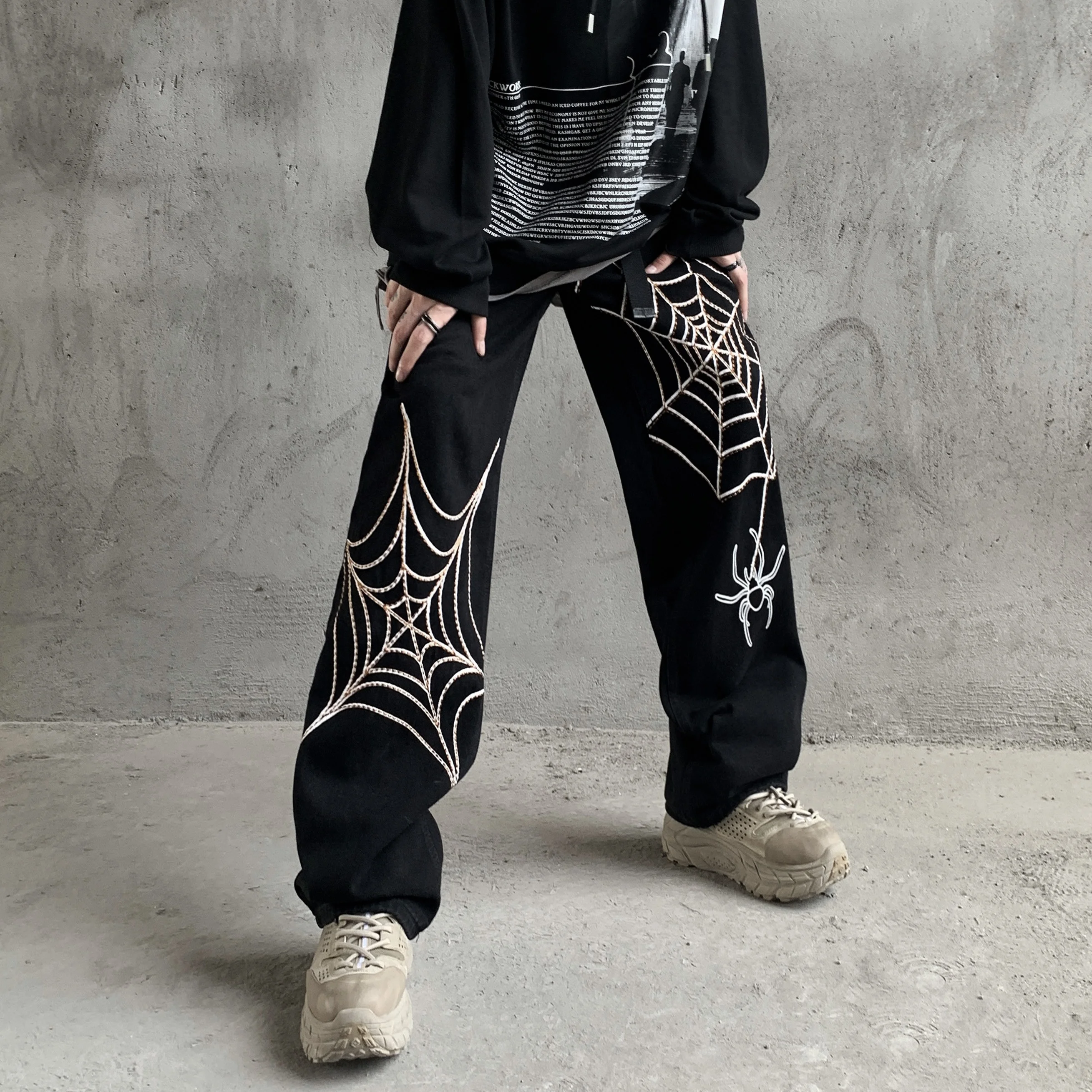 Made To Order Embroidered Baggy Pants - Ready to Wear