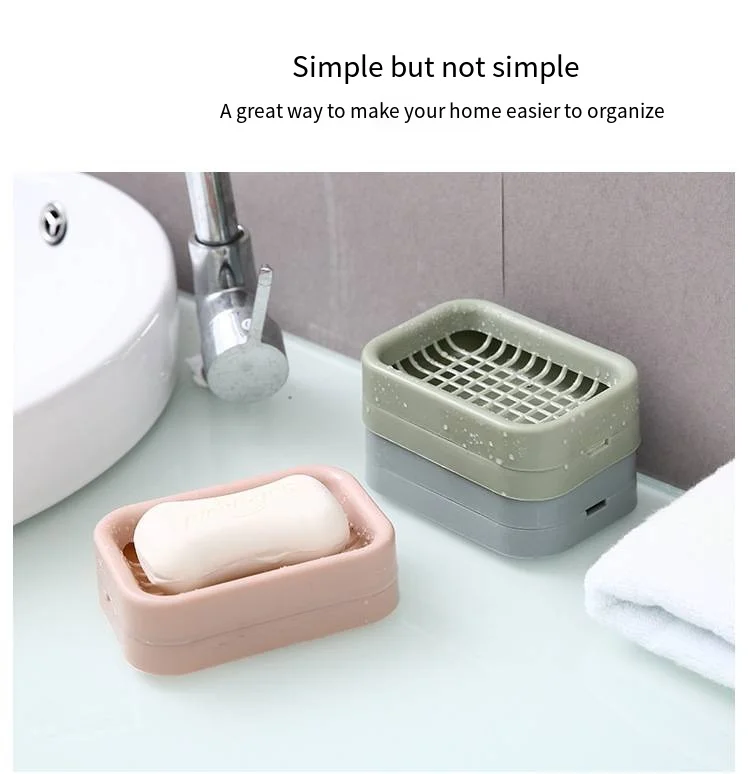 New creative PP bathroom double drain soap box Toilet fashion handmade soap rack soap tray wholesale factory