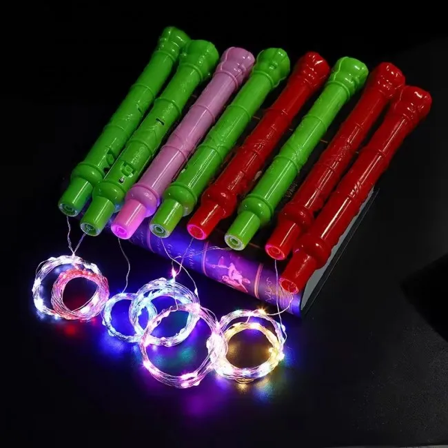 24 Inch LED Bobo Balloon with 3m 3 Pcs Battery Handle Flashing Handles LED Light up Colorful BoBo Balloons Party Decorations