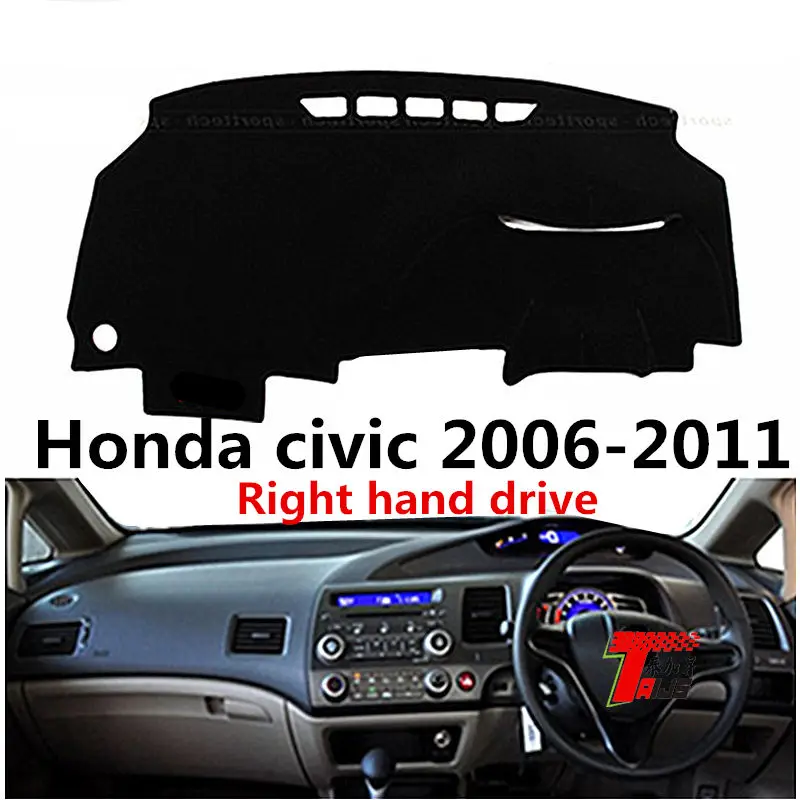 Taijs Right Hand Drive Anti-lighting Classic Clean Old Car Model Good Car Dashboard Mat for Honda civic 2006-2011